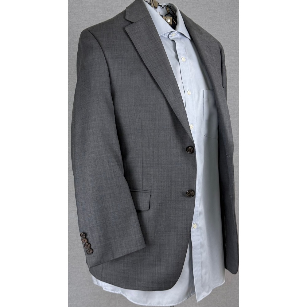 Ralph Lauren Mens 38S Grey Wool Sharkskin 2 Button Blazer Sport Coat 1841